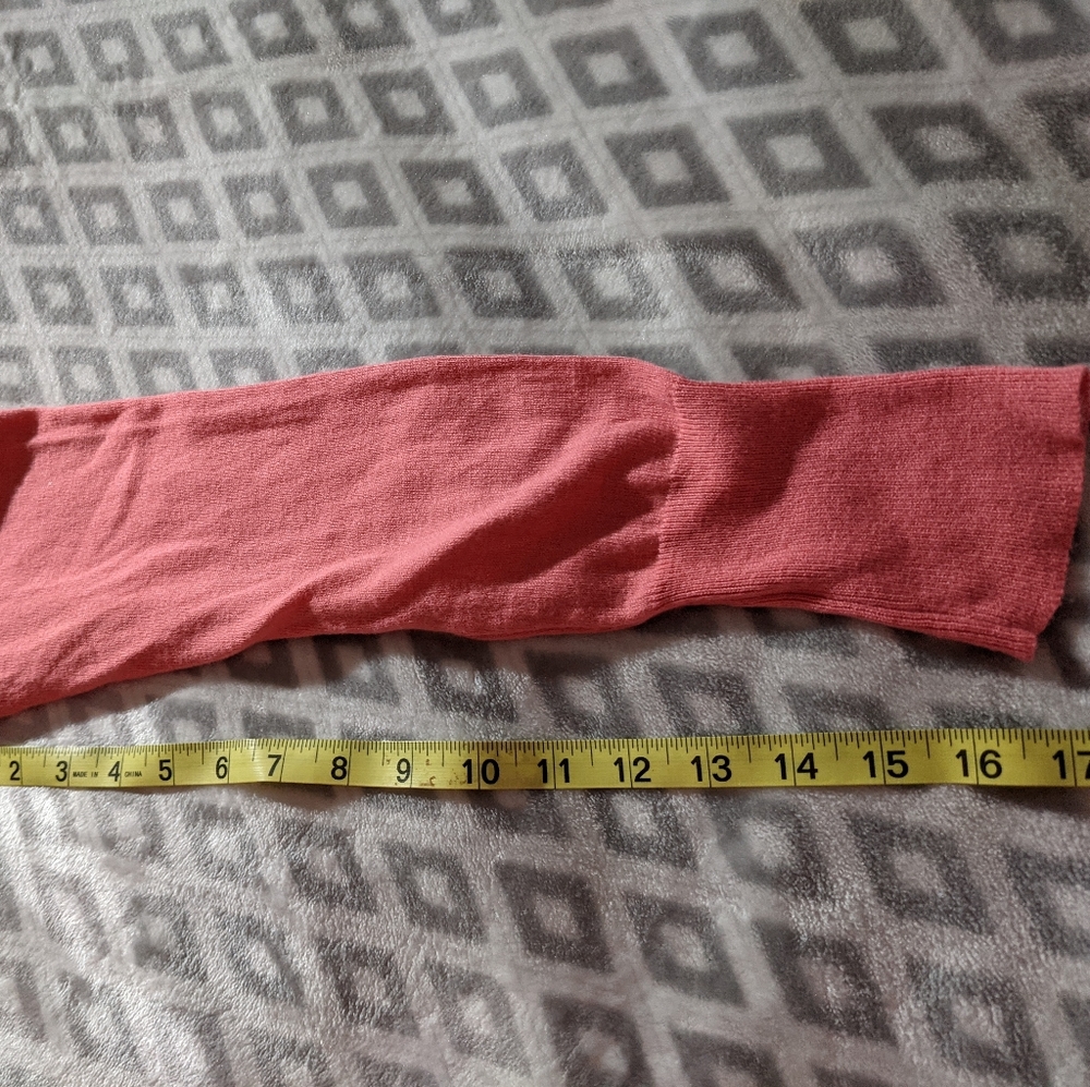 Coral cardigan Sweater Boho Ribbed Detailing Longer Length in Front Size Medium - Picture 12 of 16